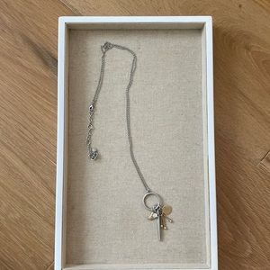 CABi silver with gold charm necklace.